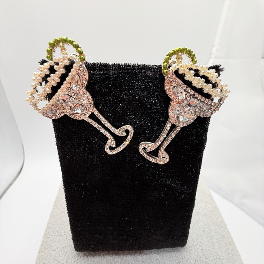 Martini cocktail glass earrings